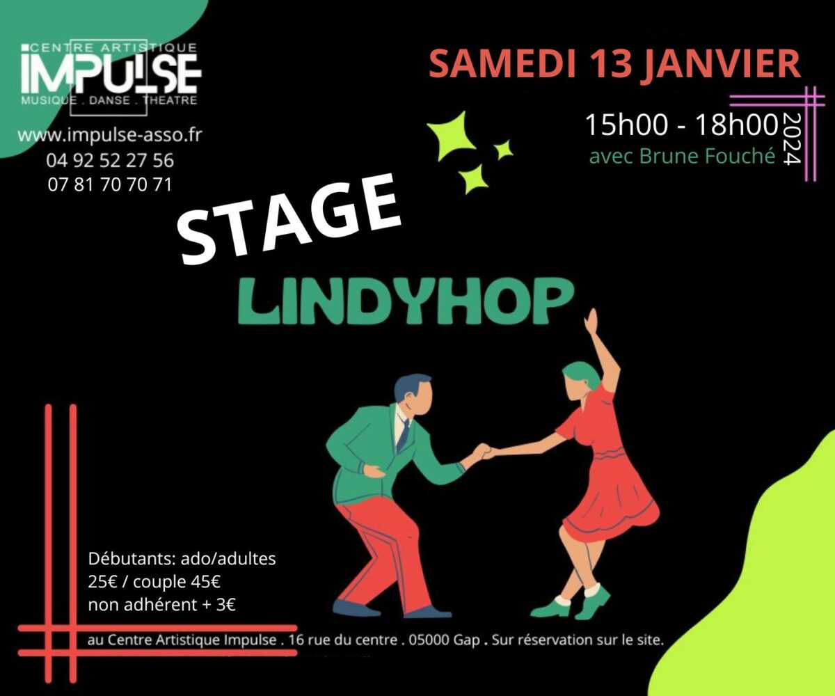 Stage de danse LINDYHOP du 13 janvier 2024